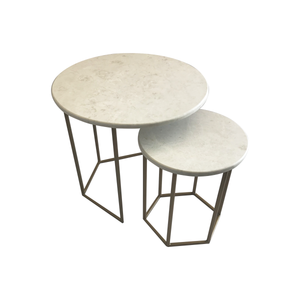 Double Marble Maria Hex Nested Table